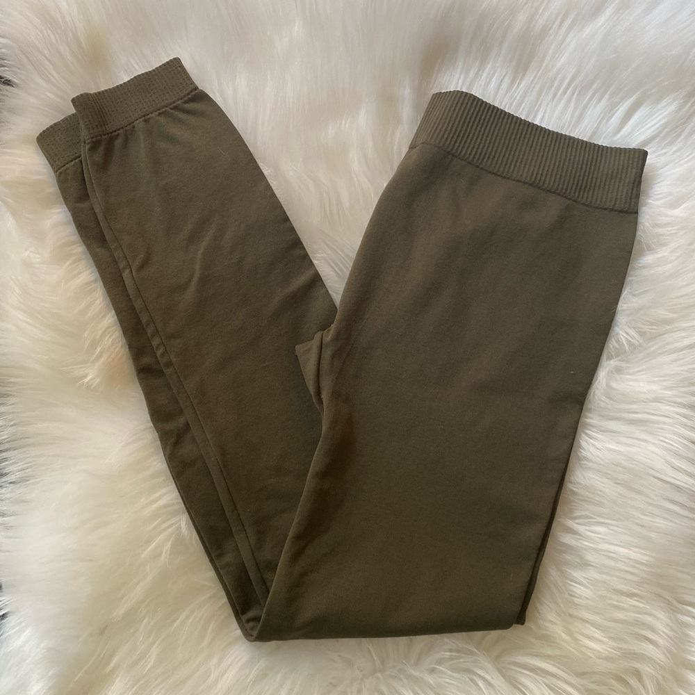 NEW DARK OLIVE GREEN CROPPED ANKLE LEGGINGS
